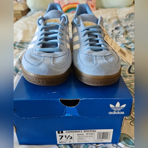 Adidas Handball Spezial Shoes size 7.5 mens US Light Blue NWT - Picture 5 of 11